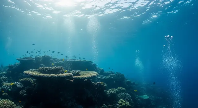 Deep Dive template: deep ocean blues lit from above